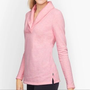 Talbots Featherweight Fleece Wrap Neck Pullover